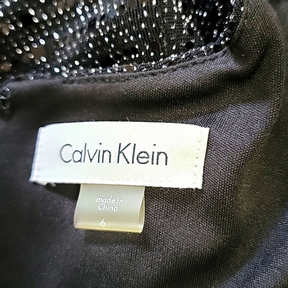 Calvin Klein❤️Host Pick Black Sequined Cocktail Dress - Picture 3 of 5